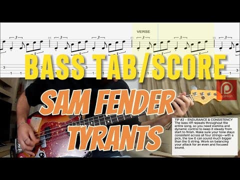 Sam Fender - Tyrants Bass Cover + Tab + Score