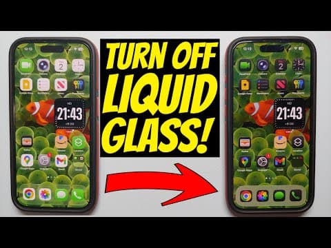 How To Disable Or Turn Off Liquid Glass On Iphone Running Ios 26!