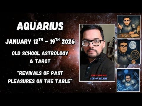 Aquarius "revivals Of Past Pleasures On The Table" January 12th - 19th 2026 Astrology & Tarot