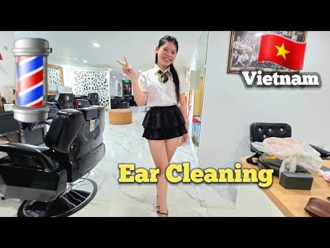 💈lady Barber Cleans Up My Ears In No Time. 📌 Da Nang, Vietnam 🇻🇳