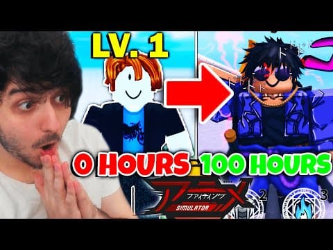 I Spent 100 HOURS inside Anime Fighting Simulator in Roblox!
