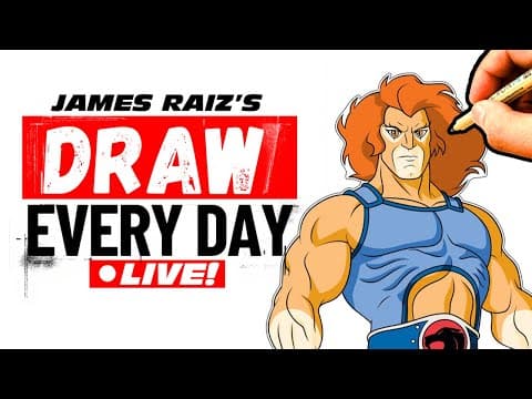 🔴 Draw Every Day Live!  Day 1 - Thundercats Lion-o!