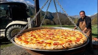Giant Village Pizza So Big It Needed An Excavator