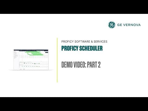Proficy Scheduler Demo: Part 2