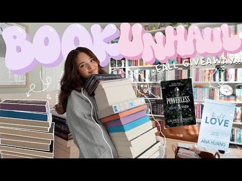*massive* Book Unhaul!! 📚🍁🌟 Getting Rid Of Books I’ll Never Read + Huge Fall Giveaway!!