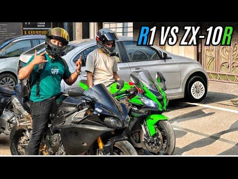 2012 Yamaha R1 Ne 2018 Zx-10r Ko Smoke Kardiya | Craziest Race | 1st Time In India!!