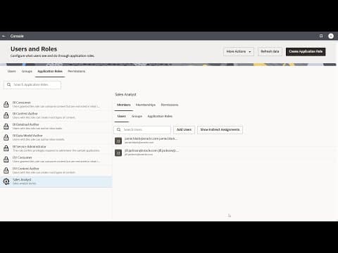 Manage What Users Can See And Do In Oracle Analytics