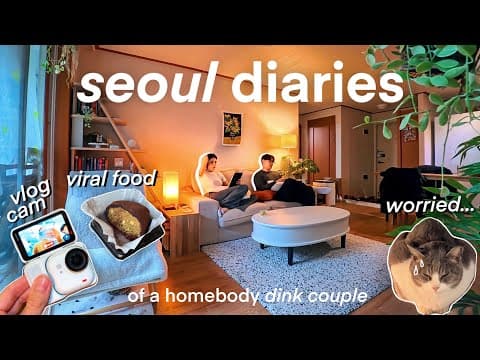 Homebody Couple In Seoul 🇰🇷 Viral Dessert, Cozy Apartment Life, Cat Stress | Ft. Tiny Vlog Camera
