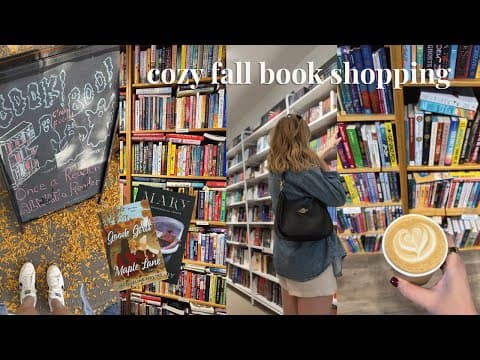 Cozy Fall Bookstore Vlog 📖🍂 Book Shopping + A Book Haul