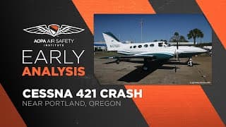 Early Analysis: Cessna 421 Crash Near Portland, Or