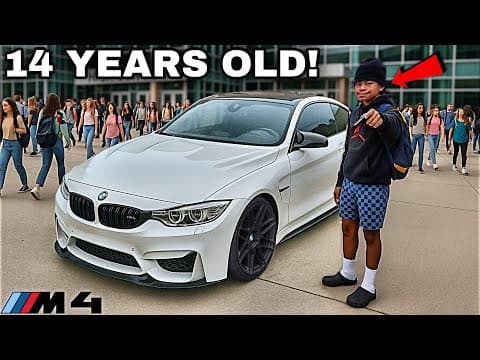 *nervous* Letting A 14 Year Old Drive My Straight Piped Bmw M4 F82 To Highschool [loud Exhaust]