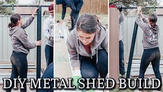 Diy Outdoor Storage Shed | Metal Garden Shed Build | Outside House Projects | Back Yard Makeover