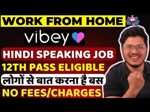 Work From Home Part-time Jobs | Best Part-time Jobs | Hindi Speaking Jobs | New Work From Home Jobs