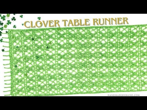 How To Crochet Clover Table Runner 🍀