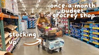 Once A Month Budget Grocery Shop And Haul | Costco And Aldi