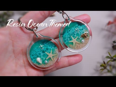 Ocean Themed Resin Keychain  | Resin Arts For Beginners | Diy Resin Craft Ideas | Artshabits