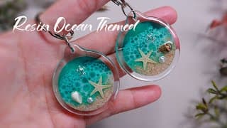Ocean Themed Resin Keychain  | Resin Arts For Beginners | Diy Resin Craft Ideas | Artshabits