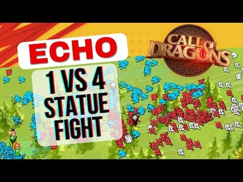 1v4 Echo Vs Ra-c + Wao + Rog + Gg - Supreme Statue Carnage - Call Of Dragon Sos4