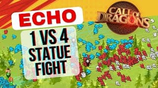 1v4 Echo Vs Ra-c + Wao + Rog + Gg - Supreme Statue Carnage - Call Of Dragon Sos4