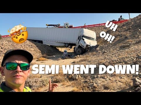 Truck Crashes Down Steep Bank