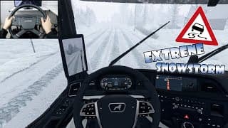 Extreme Snowstorm In Sweden - Nordic Horizons Dlc | Euro Truck Simulator 2 | Steering Wheel Gameplay