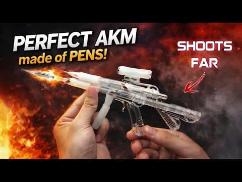 How To Make An Akm Gun From Ballpoint Pens | Transparent Version