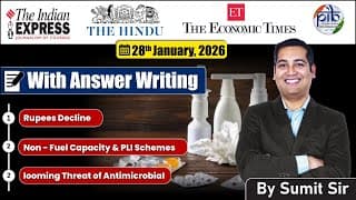 28 January, 2026 Editorial Discussion |  Rupee Decline, Pli Schemes In Green Tech, Anti Microbial