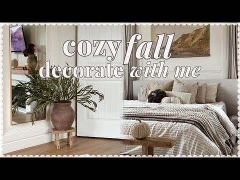 Early Fall Decorate With Me! Bedroom Refresh - New Furniture, Graywind Shades, Art, Bedding, Etc.