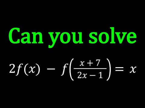 A Homemade (fun)ctional Equation