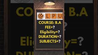 Lpu university b.a course all details #gyanhigyan #lpu #lpudiaries #lpunest2026 #trending #viral