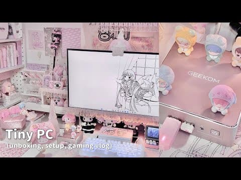 Pink Desk Setup Dream 💗🖥️ Mini Pc Unboxing | Geekom A5 | Cute Setup & Gaming Test 🎮