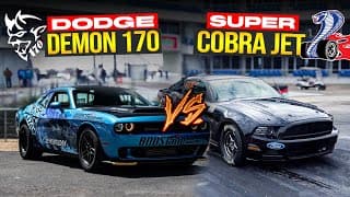 Dodge Demon 170 Vs Super Cobra Jet 1/4 Mile Drag Race | Demonology Drag Racing