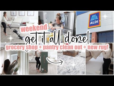 *weekend*✨GET IT ALL DONE with me • grocery shop + pantry clean out & organize • cleaning motivation