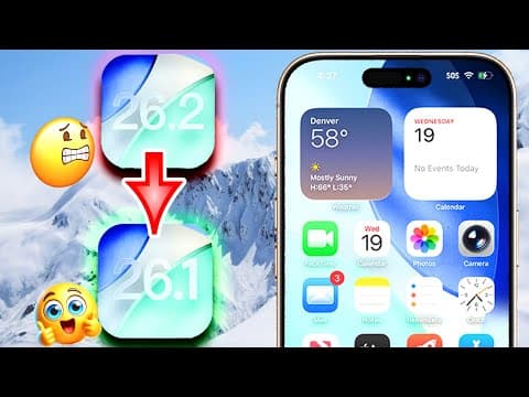 *urgent* How To Downgrade Ios 26.2 To 26.1 (iphone And Ipad)