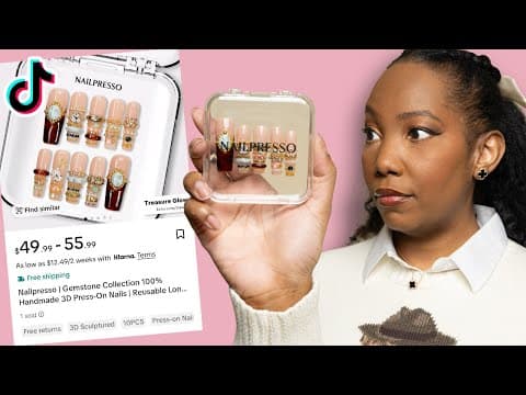 I Wore Tiktok Shop Press On Nails For A Week - Bangle Nails