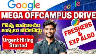 Finally Google Direct Hiring Started | Google Recruitment 2026 | Latest Jobs In Telugu |v The Techee