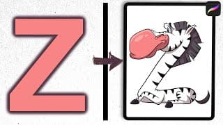 Z Is For Zebra  Let's Draw The Alphabet As Animals Episode 26 // Procreate Tutorial!