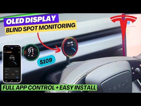New Tesla Model 3/y Oled Instrument Cluster Display With App Control & Blind Spot Monitor!