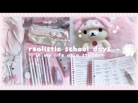 ꒰♡˚realistic School Days In My Life : Studying, Productive, Romanticising Life, Exam Prep