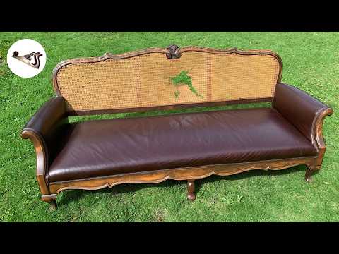 Rattan Cane Sofa Restoration In Historic Perth, Ontario - A Fixing Furniture Restoration Project
