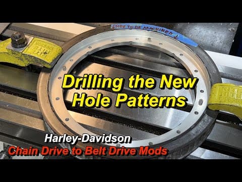Harley-davidson Flh Chain Drive To Belt Drive Mods Part 2- Drilling The Hole Patterns