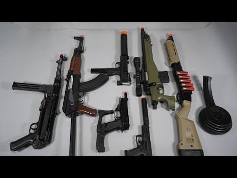 Mp40 Shell Ejecting And Ak47 Airsoft Toy Gun Nerf Gun Shot Gun Mac10 - Realistic Toy Guns Collection