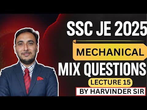 Ssc Je Rrb Je Mcq Lecture 15  All Important Questions      Mechanical Previous Year Paper Solution