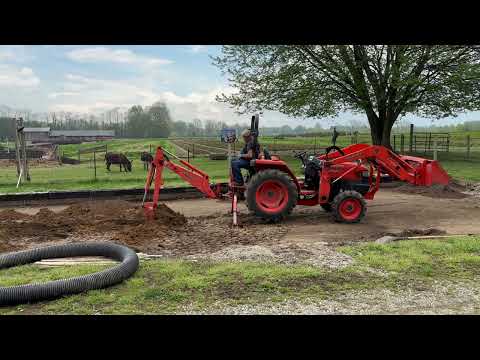 Installing A French Drain In A Nursery Container Area.