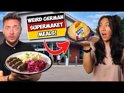 Trying Weird German Supermarket Food 🇩🇪 | From Refrigerator Döner To Microwave Currywurst!