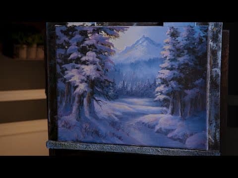 Winter Mountain View - Acrylic Landscape Painting