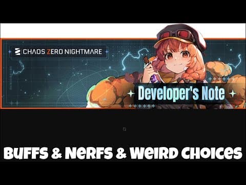 Chaos Zero Nightmare - Dev Notes/season 2 Balance Adjustments