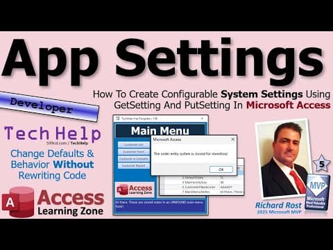 How To Create Configurable System Settings Using Getsetting And Putsetting In Microsoft Access