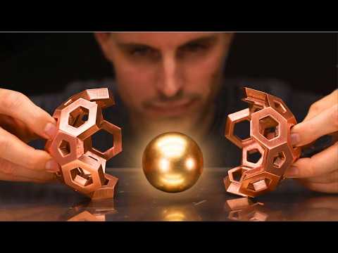 Huge Magnet Vs Copper Sphere - Defying Gravity- Will A Neodymium Magnet Float Inside?