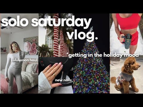 Vlog: *having A Solo Saturday* Christmas In St.pete, Lululemon Haul, + The Cutest Holiday Nails!!